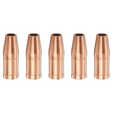 Imagem de HARFINGTON 5 peças de bocal de pistola de solda Mig 1 cm orifício 21-37F bocal de pistola de soldagem a gás cobre niquelado acessório de pistola de soldagem para pistolas de solda 100L/Tweco Mini/#1