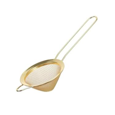 Imagem de IEUDNS Peneira de açúcar mini -gelo, peneira de malha cônica pequena, filtro de malha fina para de chá de farinha, Ouro