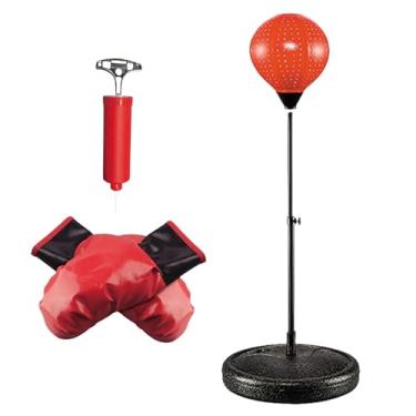 Imagem de simhoa Bola de velocidade de saco de perfuração inflável com equipamentos leves de MMA atingindo sparring saco de boxe de treino tailandês para crianças, Base Redonda