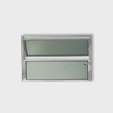 Imagem de Janela Basculante de Alumínio 40x40cm com Vidro Boreal Anodizado Plus Brimak