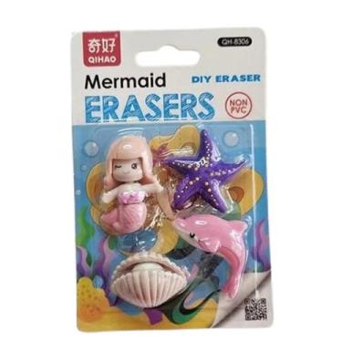 Imagem de Kit Borrachas Sereia Rosa Nude - Qihao