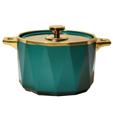 Imagem de Panela de forno holandês de cerâmica em forma de pílula Gaifu, dispositivo de cozinha multicooker revestimento cerâmico antiaderente para assar pão, forno holandês cozinha jantar (cor: /laranja