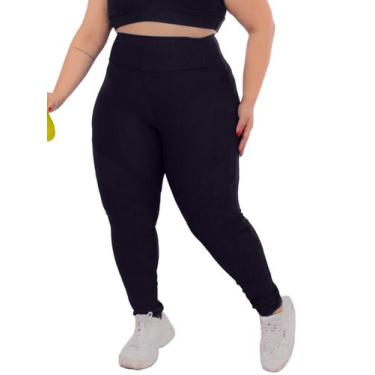 Imagem de Calça Legging Feminina Plus Size G1 G2 G3 G4 Suplex Costura Reforçada 