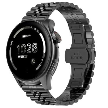 Imagem de Pulseira de relógio inteligente Cubitt Viva Pro, pulseira de metal de aço inoxidável Lamshaw com fecho dobrável de borboleta compatível com relógio inteligente Cubitt Viva Pro, Viva, Aura Pro, Aura