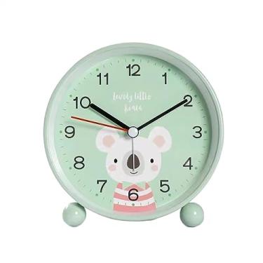 Imagem de Despertador quarto despertador para meninas e crianças, sem tique-taque silencioso com luz de fundo, bonito decoração de quarto relógio de mesa relógio de cabeceira (cor: D) (F)