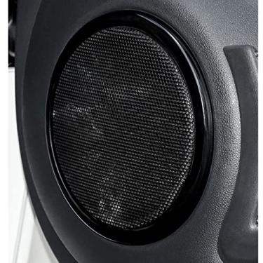 Imagem de TENWIND Para Mercedes Smart Fortwo 451 2009 2010 2011 2012 2013 2014 ABS Anel de decoração de alto-falante de porta de carro acessórios de acabamento pacote com 2 (preto brilhante)