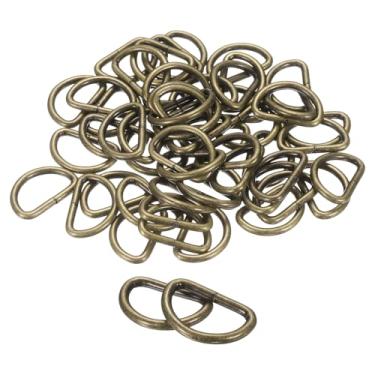 Imagem de HARFINGTON 50 peças anel D 3/10.2 cm (20 mm) metal galvanizado clipes de fivela em forma de D multiuso acessórios de costura para coleiras de cães, mochilas, correia de correia, bronze