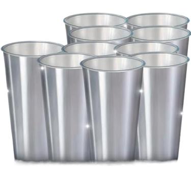 Imagem de Kit com 10 Copos de Inox 500ml Grande - Copo Long Neck para Festas, Churrascos e Eventos | Multiuso Resistente a Amassados, Livre de BPA e Lavável em Lava-Louças (30cm Altura)(30)