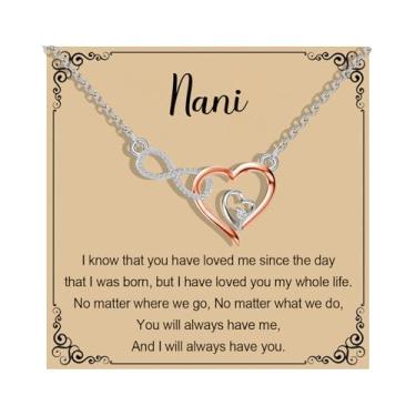 Imagem de MAOFAED Colar de coração infinito para avó, apelidos da vovó, mercadoria do Dia das Mães, Metal, Sem Pedra Preciosa