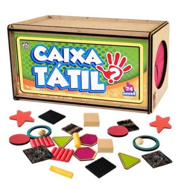Imagem de Caixa Tátil Madeira 24 Peças Desenvolvimento Motor Infantil - Maninho 
