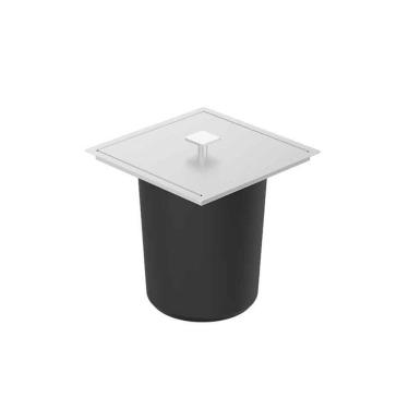 Imagem de Lixeira Quadrada 5 Litros Inox De Embutir Natural