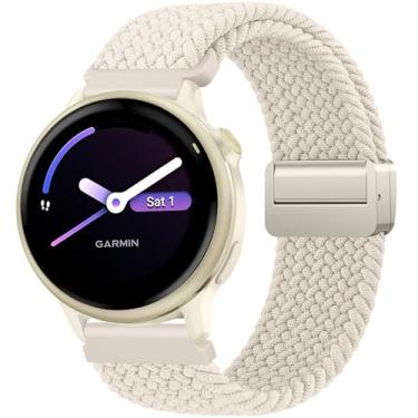 Imagem de Meliya Pulseira de nylon trançado para Garmin Vivoactive 6/Vivoactive 5/Vivoactive 3, pulseira de substituição elástica de 20 mm para Venu/Venu Sq, Forerunner 55/158/165/245/645, Galaxy Watch 7/6/5/4