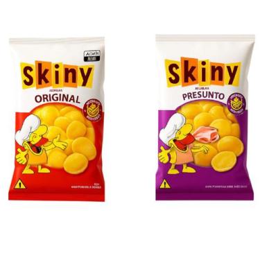Imagem de Kit 40 Salgadinhos Skiny Presunto e Natural de Milho de 35g