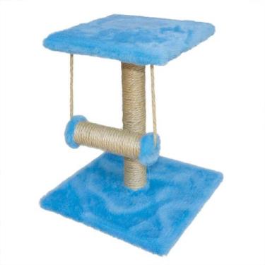 Imagem de Arranhador para Gato 30cm Modelo com Balanço Azul Lilies Móveis