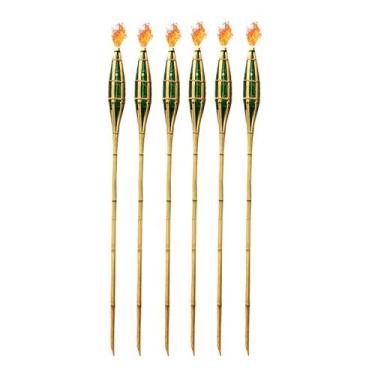 Imagem de Kit 6 Tochas Iluminação De Bambu P/ Decoração Desmontável - Real Seda
