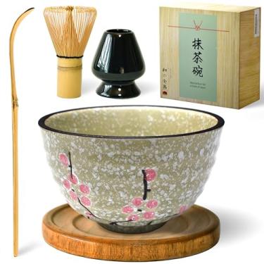 Imagem de Conjunto Matcha Rosa Flor de Cerejeira Matcha Kit com Conjunto de Batedor Matcha Tigela Matcha e Conjunto de Batedor de Flores Matcha Conjunto de Chá Chawan Conjunto de Colher APEX S.K. Cerimonial