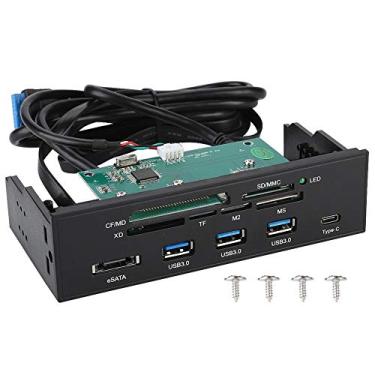 Imagem de Bewinner Leitor de cartão interno multifuncional de 5,25 polegadas, painel frontal de PC, leitor de cartão USB 3.0, interno com 3 portas USB 3.0, suporta M2, MSO, SD, MS, XD, cartão CF 64G