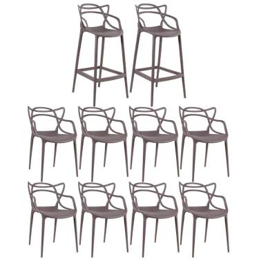 Imagem de 8 Cadeiras + 2 Banquetas Altas Masters Allegra Fendi