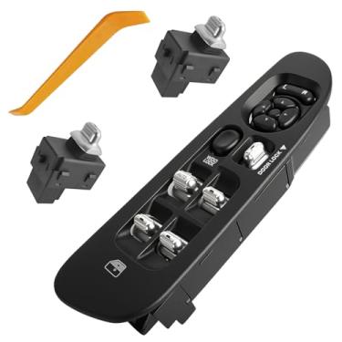 Imagem de Interruptor de janela de controle frontal esquerdo 56007695AD compatível com Dodge Ram 1500/2500/3500 2002-2009, 1 peça do lado do motorista e 2 peças de interruptor de janela lateral do passageiro