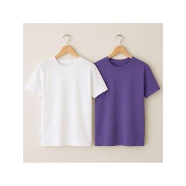 Imagem de Kit 2 Camisetas Básicas Streetwear Camisa T-Shirt Masculina Slim  Algo
