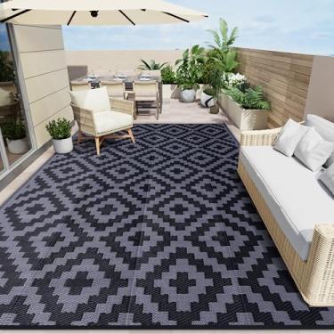 Imagem de Tapete impermeável para áreas externas OLANLY 3x4 m, tapete de palha de plástico para áreas externas, para camping, tapete para trailer, tapete para áreas internas e externas, para varanda, deck