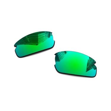 Imagem de Lentes de reposição polarizadas de 1,6 mm para óculos de sol Oakley Flak 2.0 OO9295, proteção UV, lente espelhada escura - Mais opções, Verde Jade - Espelhado polarizado, One Size