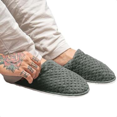 Imagem de Pantufa Chinelo Masculina Microfibra Flannel Aveludada Pollo (Cinza, BR, Adulto, Faixa Numérico, 39, 40)