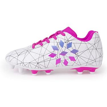 Imagem de Rip It Chuteira de futebol para meninas, Branco/Rosa Glo, 10 Big Kid