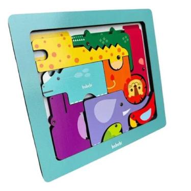 Imagem de Brinquedo Educativo Montessori Empilhar Animais E Montar - Babebi