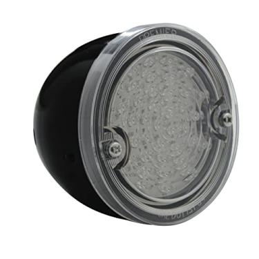 Imagem de United Pacific Luz traseira de LED com invólucro preto e lente transparente para caminhonete Chevy e GMC Stepside 1960-66