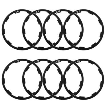 Imagem de 8 espaçadores de fone de ouvido para cassete de bicicleta, espaçador de suporte inferior de bicicleta 7/8/9/10/11 arruelas de cubo de volante, espaçadores de suporte inferior de liga de alumínio para