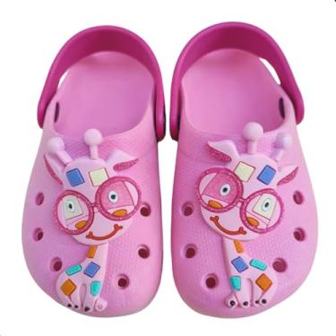 Imagem de Babuche Infantil Menina Girafa, Sandália Leve, Macia e Antiderrapante, Rosa (BR, Bebê, Faixa Numérico, 25, 26)