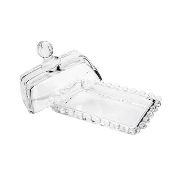 Imagem de WOLFF - Manteigueira de Cristal - 14cm x 9cm x 8cm - Transparente - Linha Pearl