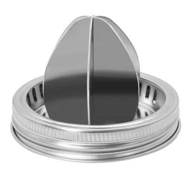 Imagem de Mason Jar Espremedor de Aço Inoxidável Boca Larga Mason Jar Juicer Aço Inoxidável Manual Citrus Limão Juicer Tampa Acessórios para Casa " (1packs)