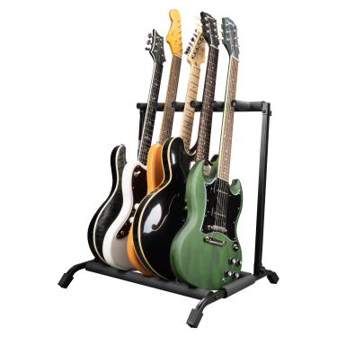 Imagem de Suporte multiguitarra Rok-It com design dobrável, comporta até 5 guitarras elétricas ou acústicas (RI-GTR-RACK5)