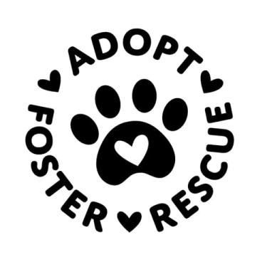 Imagem de Adesivo de vinil Adopt Foster Rescue Love Paw Prints Pets NOK |Carros Caminhões Paredes Laptop| Preto | 14 x 13,7 cm | NOK2323