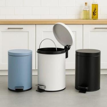 Imagem de Lixeira com Pedal Aço Inox Multiuso 5 litros -Pintura Matte - POWERMAI