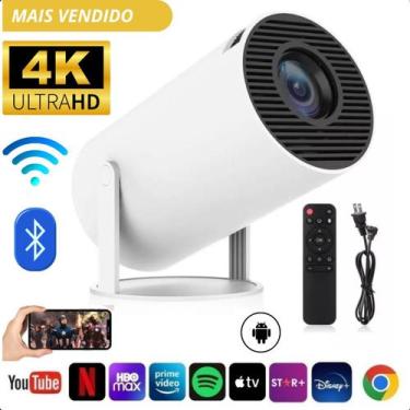 Imagem de Mini Projetor Portátil 4k Android Full Hd Smart Wifi Cinema design ino