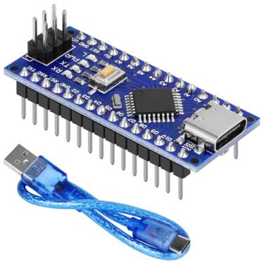 Imagem de YELUFT 1 placa Nano V3.0 com cabo ATMEGA328P MCU CH340G microcontrolador de chip compatível com Arduino Nano (porta soldada, tipo C)