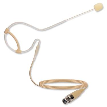 Imagem de YXG Fone de ouvido para pendurar na cabeça, microfone bege de baixo perfil, leve, compatível com sistema sem fio AKG, transmissor Bodypack com cabo de 1,45 m, mini plugue XLR