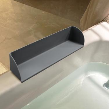 Imagem de AukeyStar Protetor de respingos de banheira de silicone para crianças com 6 ventosas, armazenamento de brinquedos de banho e playpad, prateleira de gel de chuveiro, protetor de respingos de água no