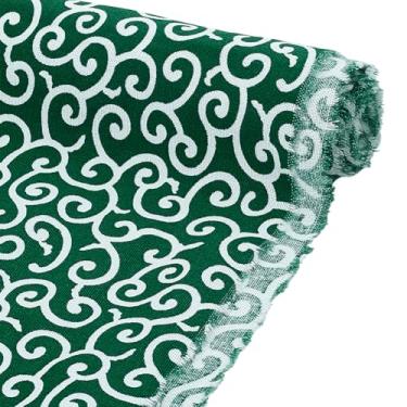 Imagem de FINGERINSPIRE Tecidos de algodão japonês, 142 x 100 cm, tecido impresso em nuvem verde escuro, estilo japonês, tecido impresso japonês, tradicional pattarn, costura, patchwork, para costura