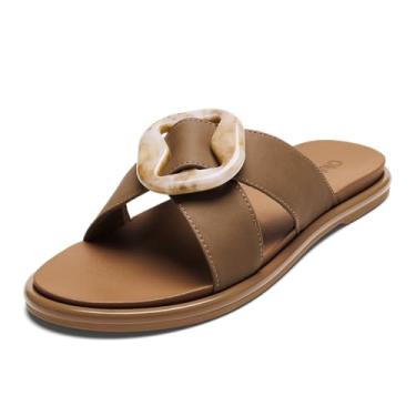 Imagem de OLUKAI Sandália rasteira feminina La'i Slide, Bronzeado, 41