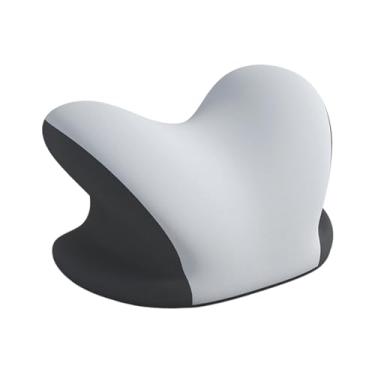 Imagem de SiaBiced Travesseiro de pescoço de espuma viscoelástica para viagem, capa removível, multiuso, ergonômico, portátil, apoio de cabeça, almofada facial para sala, Cinza Claro E Escuro