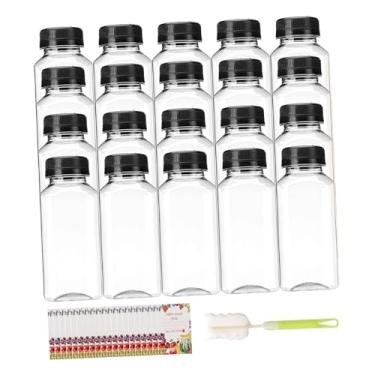 Imagem de Fenteer 20 garrafas de vazias, garrafas de água transparentes a granel, jarras quadradas multiuso para bebidas caseiras, piqueniques de trabalho em bar, 250 Ml