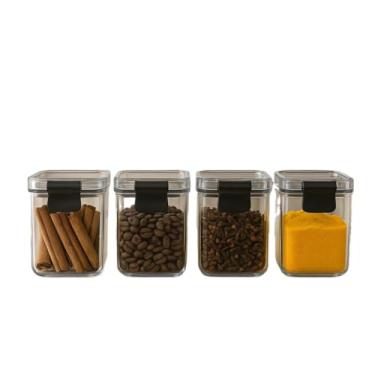 Imagem de Mini Pote Hermético de Porta Temperos e Condimentos - Conjunto de Potes para Tempero Organizar Cozinha e Dispensa Armário, Pote Hermetico para Temperos(4 Potes)