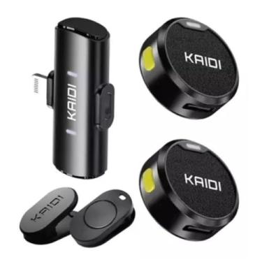 Imagem de Microfone Lapela Kaidi KMF4 Com Imã Anti Ruido Redondo - Tipo-C ou Lightning (Phone 8 ao 14) (Lightningg)