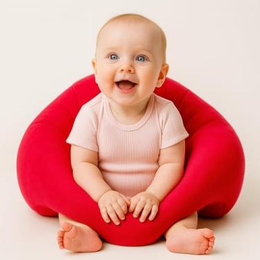 Imagem de Cadeira de sofá de Apoio para Assento Em Formato de Animal de Pelúcia para Hábitos de Sentar Corretos, Assento de Apoio Infantil Leve e Portátil, Pelúcia Macia para Manter(Vermelho)