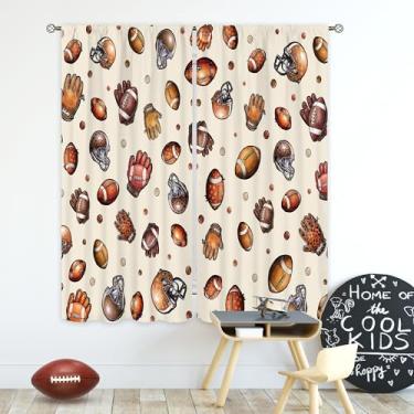 Imagem de Cinbloo Cortinas de beisebol para meninos e crianças, 106 cm L x 150 cm A, bolso para varão, esporte, beisebol, taco, luva temática, desenho animado, arte impressa, para homens, adolescentes, sala de