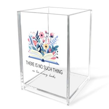 Imagem de Porta-lápis de acrílico para mulheres, porta-canetas de acrílico transparente, organizador de mesa, melhor colega de trabalho, amigos, amantes de livros, professores, presentes para Natal, dia dos